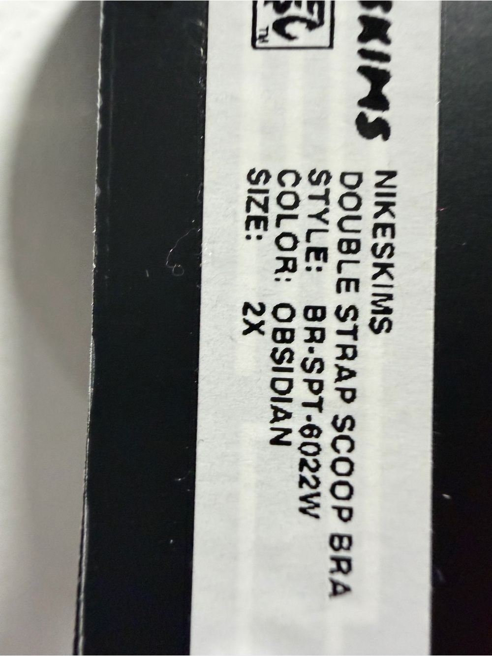 Nike Skims NWT Double Strap Scoop Bra - Obsidian size 2X - Picture 2 of 3